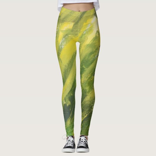 Geelgroene Leggings (Voorkant)