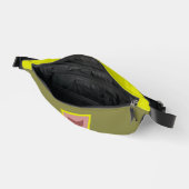 Geelgroene monogram initialen fanny pack heuptasje (Open)