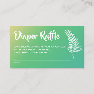 Geelgroene Ombre Baby Shower Luiers Raffle Kaarten