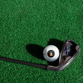 Geelgroene paarse Monogram letter A zwart wit Golfballen