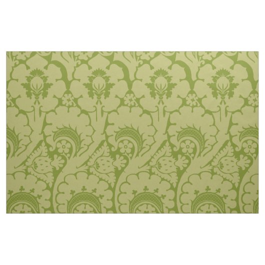 Geelgroene renaissances bloem stof (Fat Quarter)