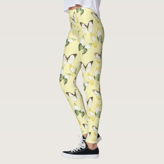 Geelgroene vlinders leggings (Links)