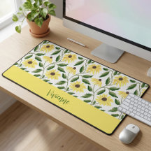 Geelgroene waterverf wilde bloem monogram naam