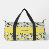 Geelgroene waterverf wilde bloem monogram plunjezak (Voorkant)