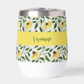 Geelgroene wilde bloem waterverf monogram naam (Voorkant)