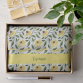 Geelgroene zonnebloem wilde bloem waterverf tissuepapier (Geschenk)