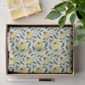 Geelgroene zonnebloem wilde bloem waterverf tissuepapier (Geschenk)