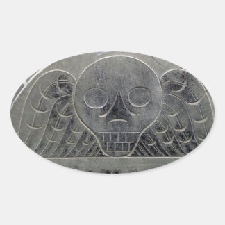 geellijm met dodelijke afloop ovale sticker