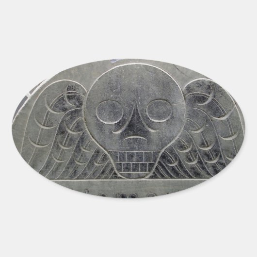 geellijm met dodelijke afloop ovale sticker (Voorkant)