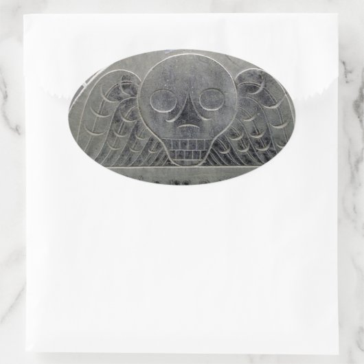 geellijm met dodelijke afloop ovale sticker (Tas)