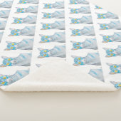 Geelogige blauwe lapjeskat fleece deken  (3/4)