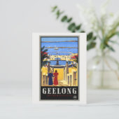 Geelong Australia Vintage Poster 1930 Briefkaart (Staand voorkant)