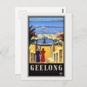 Geelong Australia Vintage Poster 1930 Briefkaart (Voorkant / Achterkant)