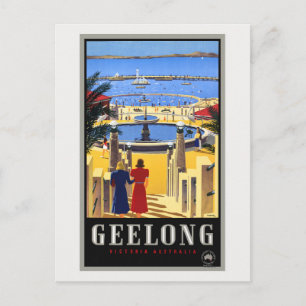 Geelong Australia Vintage Poster 1930 Briefkaart