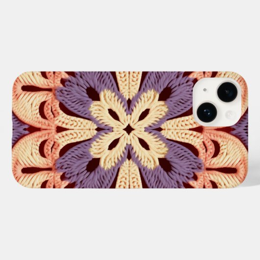 GeelOranjePaarsKleurrijk Granny Square Haakwerk Case-Mate iPhone Case (Achterkant (horizontaal))