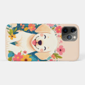Geelpooljufferduif in het midden van de bloemen Case-Mate iPhone case (Achterkant (horizontaal))