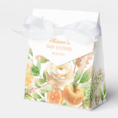 Geelroos bloemengroene meisjes babyshower bedankdoosjes (Voorkant Zijde)