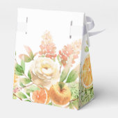Geelroos bloemengroene meisjes babyshower bedankdoosjes (Achterkant)