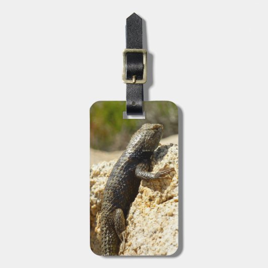 Geelrugstekelleguaan bij Joshua Tree Bagagelabel (Voorkant verticaal)