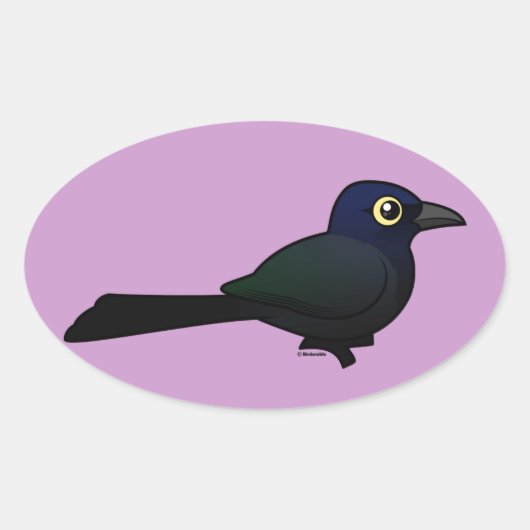 Geelstaartgrackle Ovale Sticker (Voorkant)