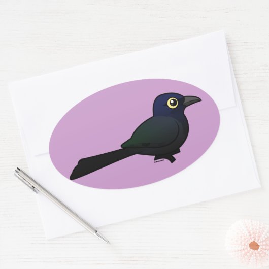 Geelstaartgrackle Ovale Sticker (Envelop)