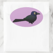 Geelstaartgrackle Ovale Sticker (Tas)