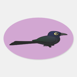 Geelstaartgrackle Ovale Sticker