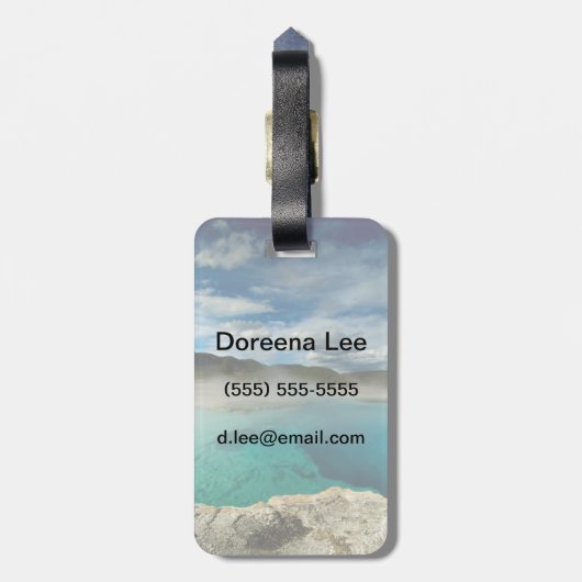 geelsteen bagagelabel (Achterkant verticaal)