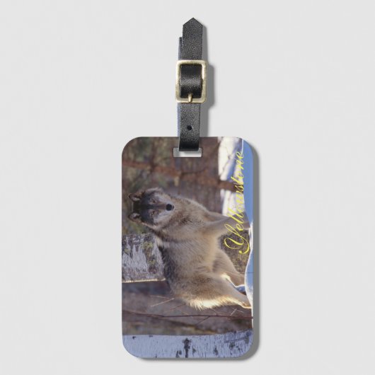 geelsteen Bagagelabel-Wolf Bagagelabel (Voorkant (verticaal))
