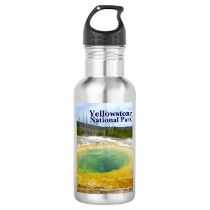 geelsteen: Morning Glory Pool met tekst Waterfles