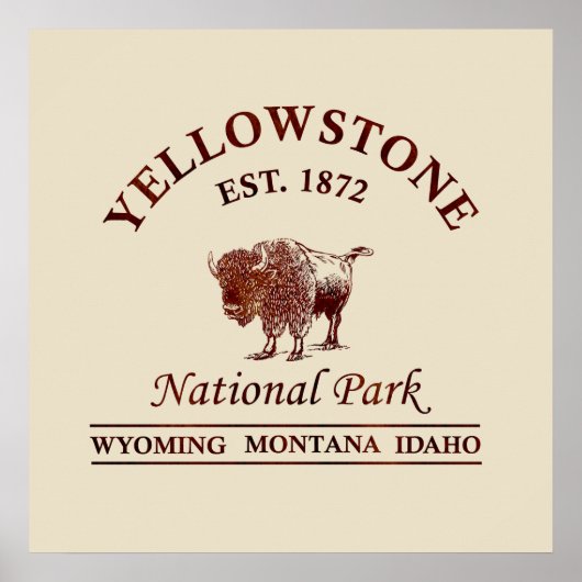 geelsteen nationaal park Wyoming Poster (Voorkant)