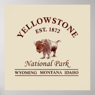 geelsteen nationaal park Wyoming Poster