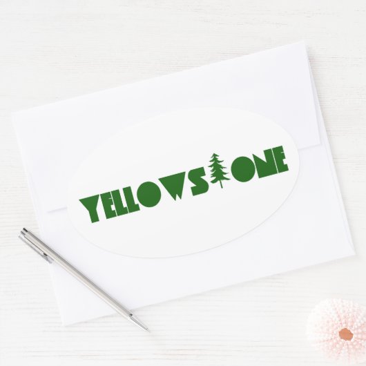 geelsteen ovale sticker (Envelop)