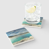 geelsteen stenen onderzetter (Zijkant)