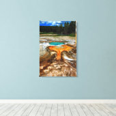 geelsteen thermische pool canvas afdruk (Insitu (Houten vloer))