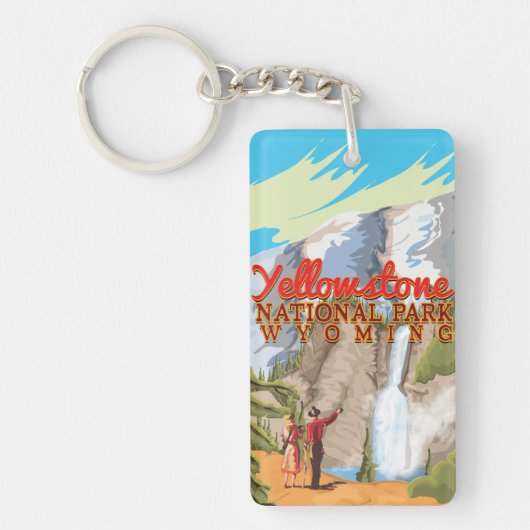 Geelsteen vintage poster sleutelhanger (Voorkant)