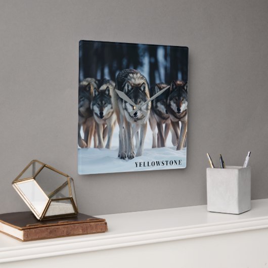 Geelsteenwolven Vierkante Klok (Kantoor)