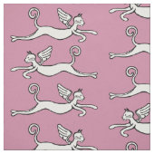 Geelte katten op roze achtergrond stof (Swatch)