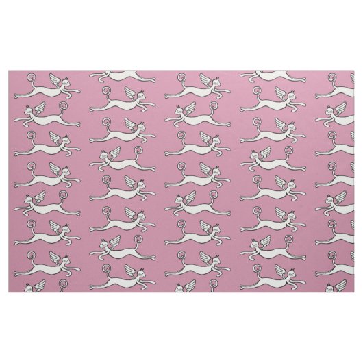 Geelte katten op roze achtergrond stof (Fat Quarter)