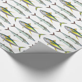 Geelvintonijn en wahoo vispatroon cadeaupapier (Hoek)