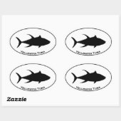 Geelvintonijnpictogram Ovale Sticker (Vel)