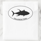 Geelvintonijnpictogram Ovale Sticker (Tas)