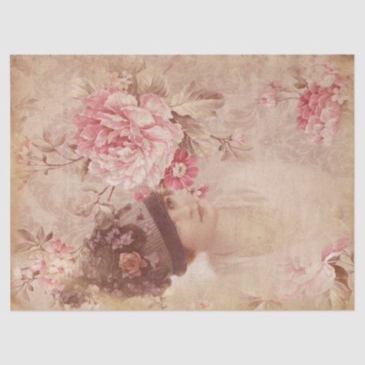  geelvrouw in Pet Shabby Chic Tissuepapier (Voorkant)