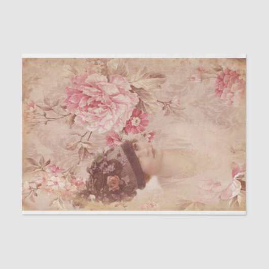  geelvrouw in Pet Shabby Chic Tissuepapier (Voorkant)