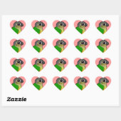 Geelzijdig bevaarbaar hart sticker (Vel)