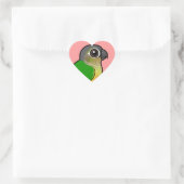 Geelzijdig bevaarbaar hart sticker (Tas)