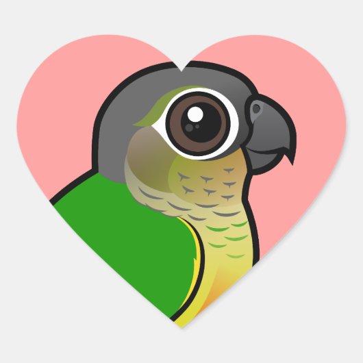 Geelzijdig bevaarbaar hart sticker (Voorkant)
