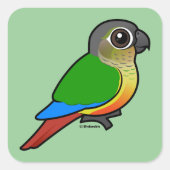 Geelzijdig bevaarbare conure vierkante sticker (Voorkant)