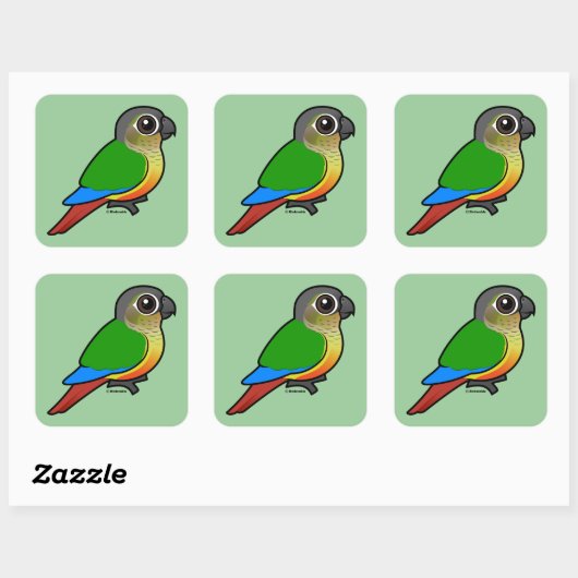 Geelzijdig bevaarbare conure vierkante sticker (Vel)