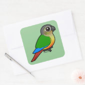 Geelzijdig bevaarbare conure vierkante sticker (Envelop)